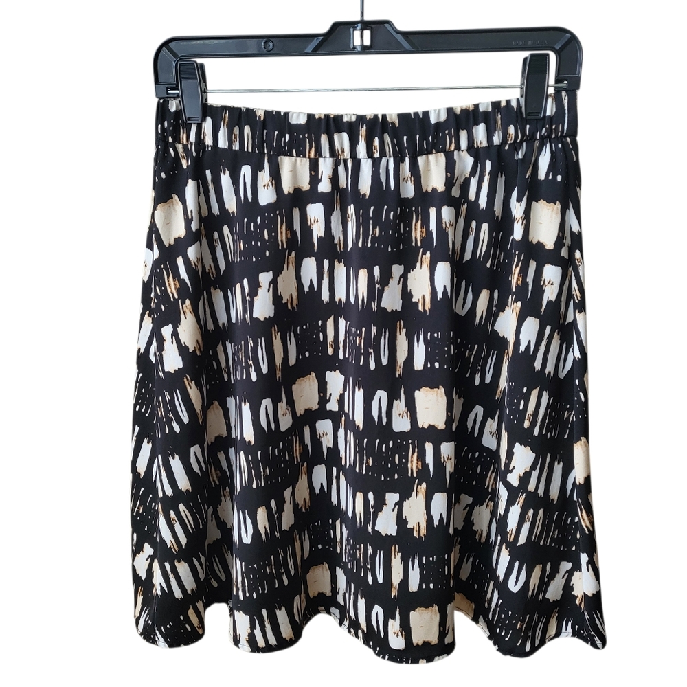 Banana Republic Print A-Line Skirt Womens S Black|White|Cream
